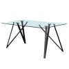 Glass Dining Table with 4 Cream Boucle Dining Chairs - Dax