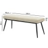 Glass Dining Table with 2 Beige Fabric Dining Chairs &amp; 1 Dining Bench - Seats 4 - Dax