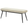 Glass Dining Table with 2 Beige Fabric Dining Chairs &amp; 1 Dining Bench - Seats 4 - Dax