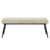 Glass Dining Table with 2 Beige Fabric Dining Chairs &amp; 1 Dining Bench - Seats 4 - Dax