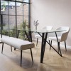 Glass Dining Table Set with 2 Cream Boucle Chairs &amp; 1 Bench - Seats 4 - Dax
