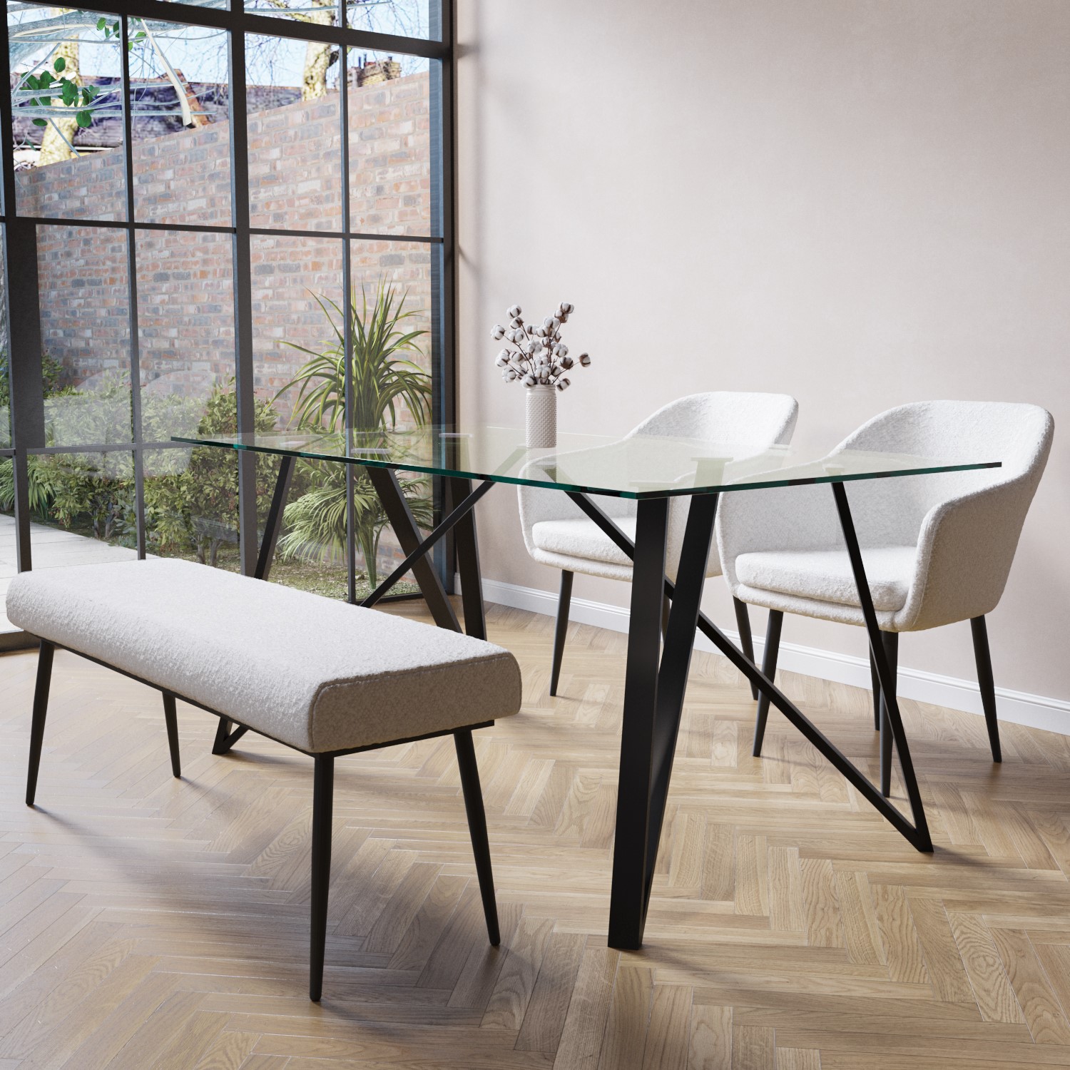 Glass breakfast table and chairs store