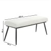 Glass Dining Table Set with 2 Cream Boucle Chairs &amp; 1 Bench - Seats 4 - Dax