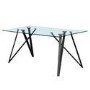 Glass Dining Table Set with 4 Mink Velvet Curved Chairs - Seats 4 - Dax