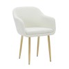 Rectangle Glass Dining Table &amp; 4 Boucle Dining Chairs with Brass Legs - Dax