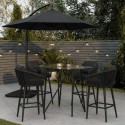 BUN/DAX003/101048 Small Glass Breakfast Bar Table with Black Metal Legs - Seats 4