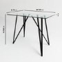 Small Glass Breakfast Bar Table with Black Metal Legs - Seats 4
