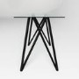Small Glass Breakfast Bar Table with Black Metal Legs - Seats 4