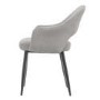 Round Glass Dining Table Set with 4 Grey Fabric Chairs - Seats 4 - Dax