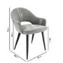 Round Glass Dining Table Set with 4 Grey Fabric Chairs - Seats 4 - Dax