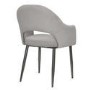 Round Glass Dining Table Set with 4 Grey Fabric Chairs - Seats 4 - Dax