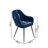 Round Glass Dining Table with 4 Navy Velvet Dining Chairs - Dax