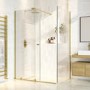 ONLY OPENED - Brushed Brass 8mm Glass Frameless Rectangular Sliding Shower Enclosure 1200x900mm - Denver