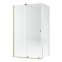 ONLY OPENED - Brushed Brass 8mm Glass Frameless Rectangular Sliding Shower Enclosure 1200x900mm - Denver