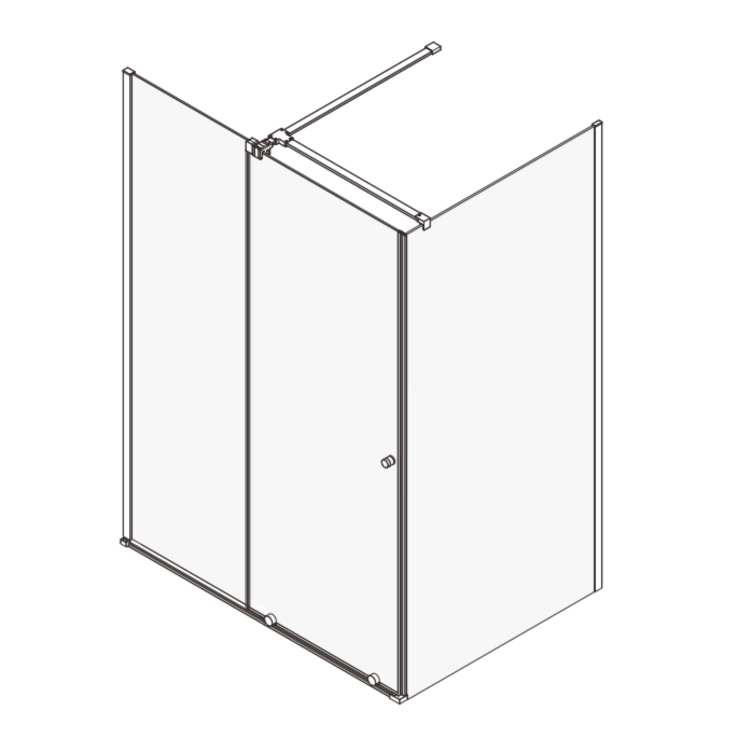ONLY OPENED - Brushed Brass 8mm Glass Frameless Rectangular Sliding Shower Enclosure 1200x900mm - Denver