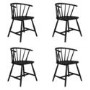 Set of 4 Black Curved Spindle Dining Chairs - Dana