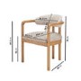 Set of 6 Beige Printed Upholstered Dining Chairs with Solid Wood Exposed Back - Darla