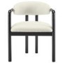 Cream Upholstered Dining Chair with Solid Wood Black Exposed Back - Darla