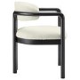 Cream Upholstered Dining Chair with Solid Wood Black Exposed Back - Darla