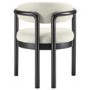 Cream Upholstered Dining Chair with Solid Wood Black Exposed Back - Darla