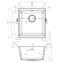 Single Bowl Black Inset Granite Composite Kitchen Sink with Waste Kit - Enza Eden