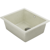 GRADE A1 - Single Bowl Stone Inset Granite Composite Kitchen Sink with Waste Kit - Enza Eden
