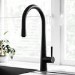 Matt Black Single Lever Pull Out Monobloc Kitchen Mixer Tap - Enza Olney