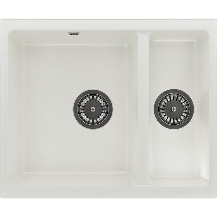 1.5 Bowl White Inset Granite Composite Kitchen Sink with Waste Kit - Enza Eden