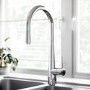 1 Bowl Chrome Stainless Steel Reversible Inset Kitchen Sink with Pull Out Mixer Tap Set - Enza