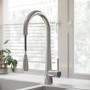 1 Bowl Chrome Stainless Steel Reversible Inset Kitchen Sink with Pull Out Mixer Tap Set - Enza