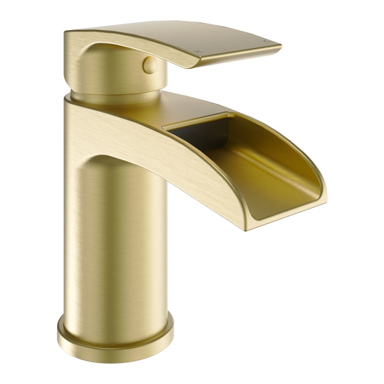 ONLY OPENED - Brushed Brass Mono Basin Mixer Tap - Elina