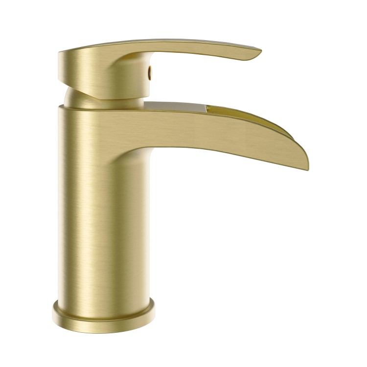 ONLY OPENED - Brushed Brass Mono Basin Mixer Tap - Elina