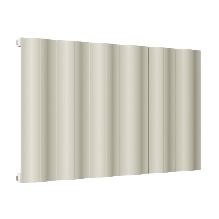 Beige Horizontal Wave Designer Single Panel Radiator 600 x 970 - Elbrus