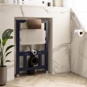 BUN/ELIVRGFP/97011 820mm Wall Hung Toilet Frame with Brushed Bronze Pneumatic Flush Plate & Concealed Cistern - Elira