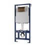 Wall Hung Toilet with Soft Close Toilet Seat, Brushed Bronze Pneumatic Flush Plate, 1168mm Frame & Cistern - Newport