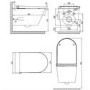 ONLY OPENED - Wall Hung Bidet Toilet Combo- Built in Dryer & Spray-Purificare