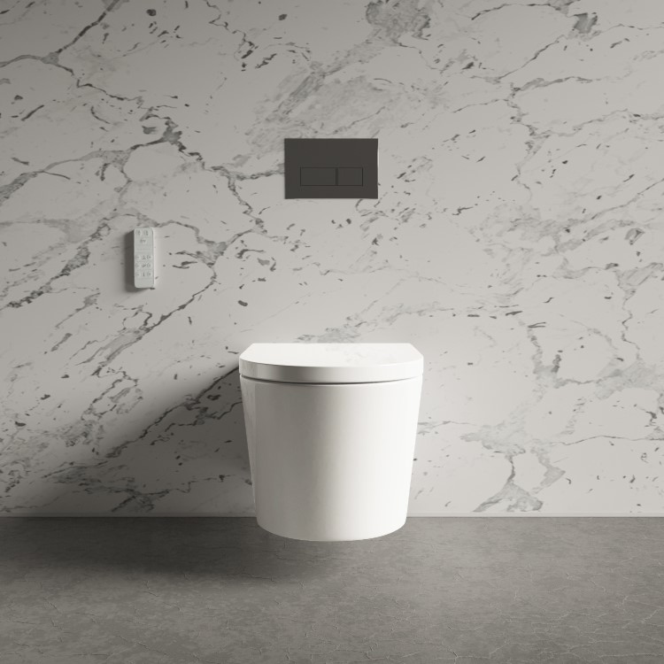 ONLY OPENED - Wall Hung Bidet Toilet Combo- Built in Dryer & Spray-Purificare