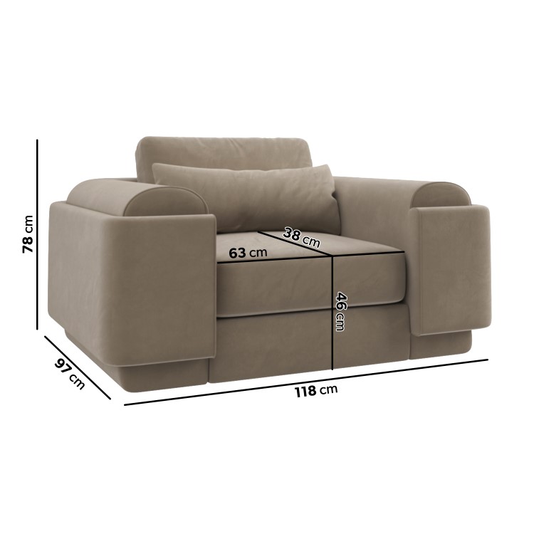 Mink Velvet Armchair - Elvi