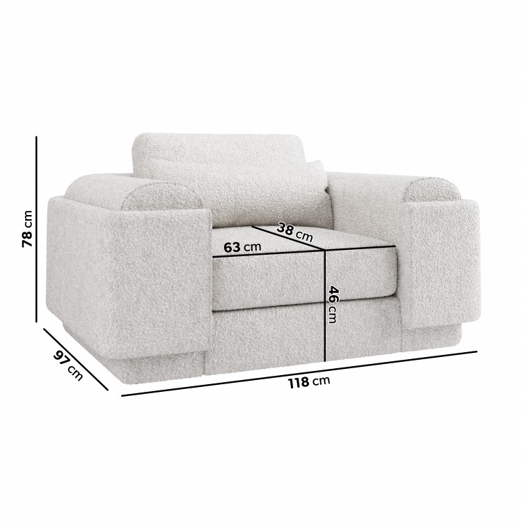 Cream Boucle Armchair - Elvi