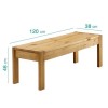 Solid Pine Wood Dining Set - with 1 Dining Table &amp; 2 Benches - Emerson
