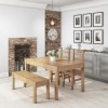 Emerson Solid Pine Dining Set with Bench &amp; 2 Corona Chairs