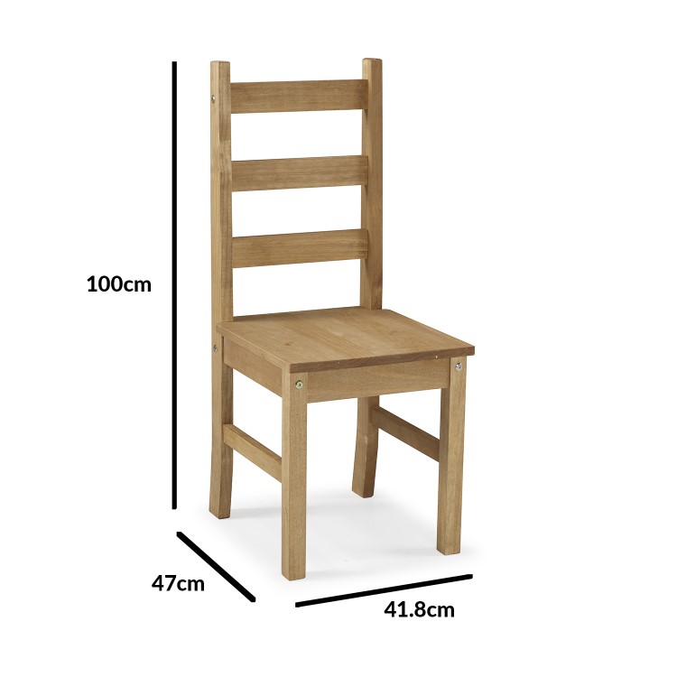 Emerson Solid Pine Rectangle Dining Table with 2 Benches & 2 Dining Chairs