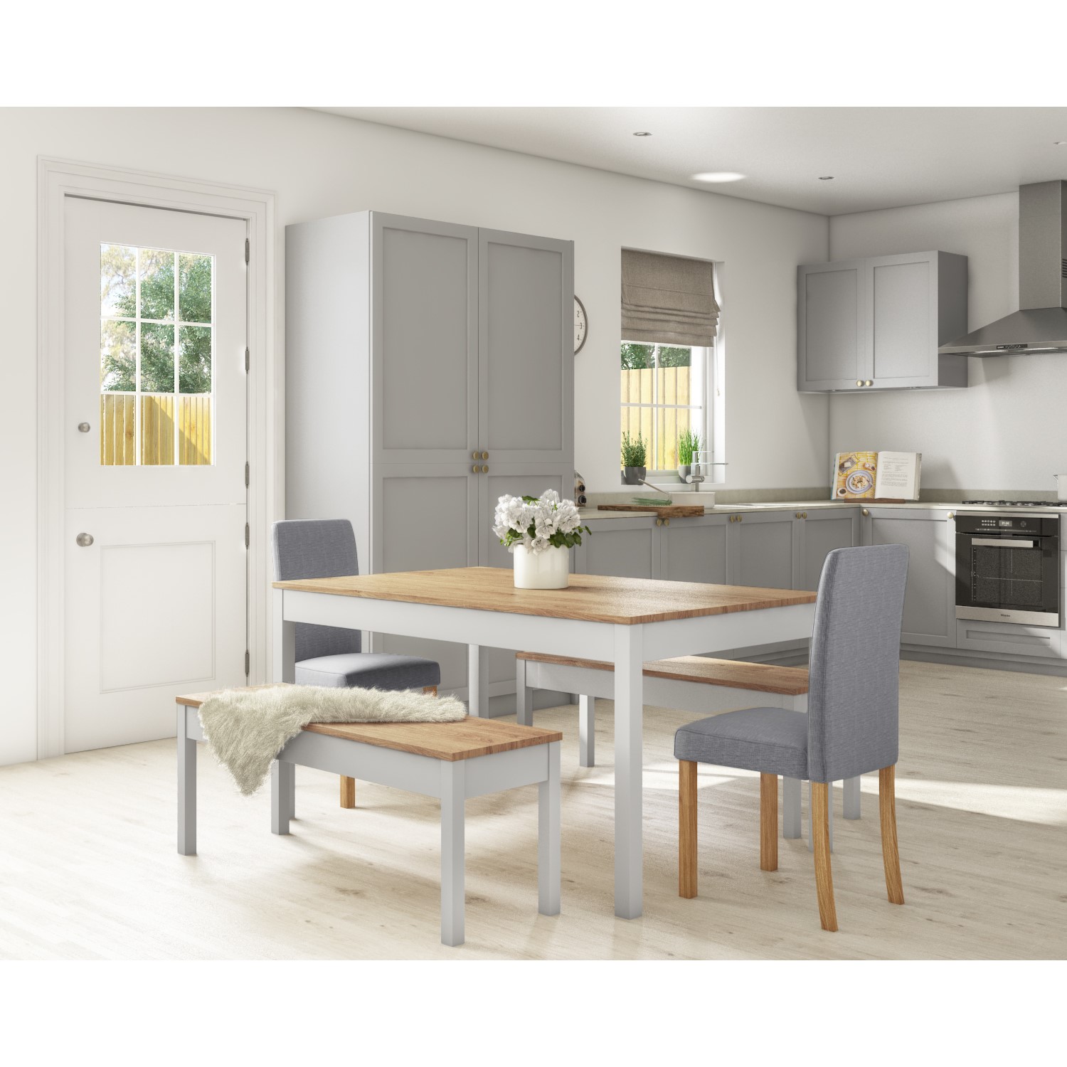 Gray kitchen on sale table with chairs