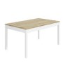 Solid Pine & White Dining Table with 2 Matching Dining Benches - Seats 4 - Emerson