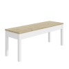 Solid Pine &amp; White Dining Table with 2 White Spindle Dining Chairs &amp; a Matching bench - Emerson