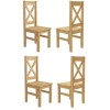 Set of 4 Pine Cross Back Dining Chairs - Emerson