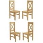 Set of 4 Pine Cross Back Dining Chairs - Emerson