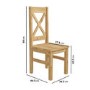 Set of 4 Pine Cross Back Dining Chairs - Emerson