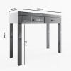 Grey Mirrored 2 Drawer Console Table with Crystal Effect Handles - Eva