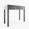 Grey Mirrored 2 Drawer Console Table with Crystal Effect Handles - Eva